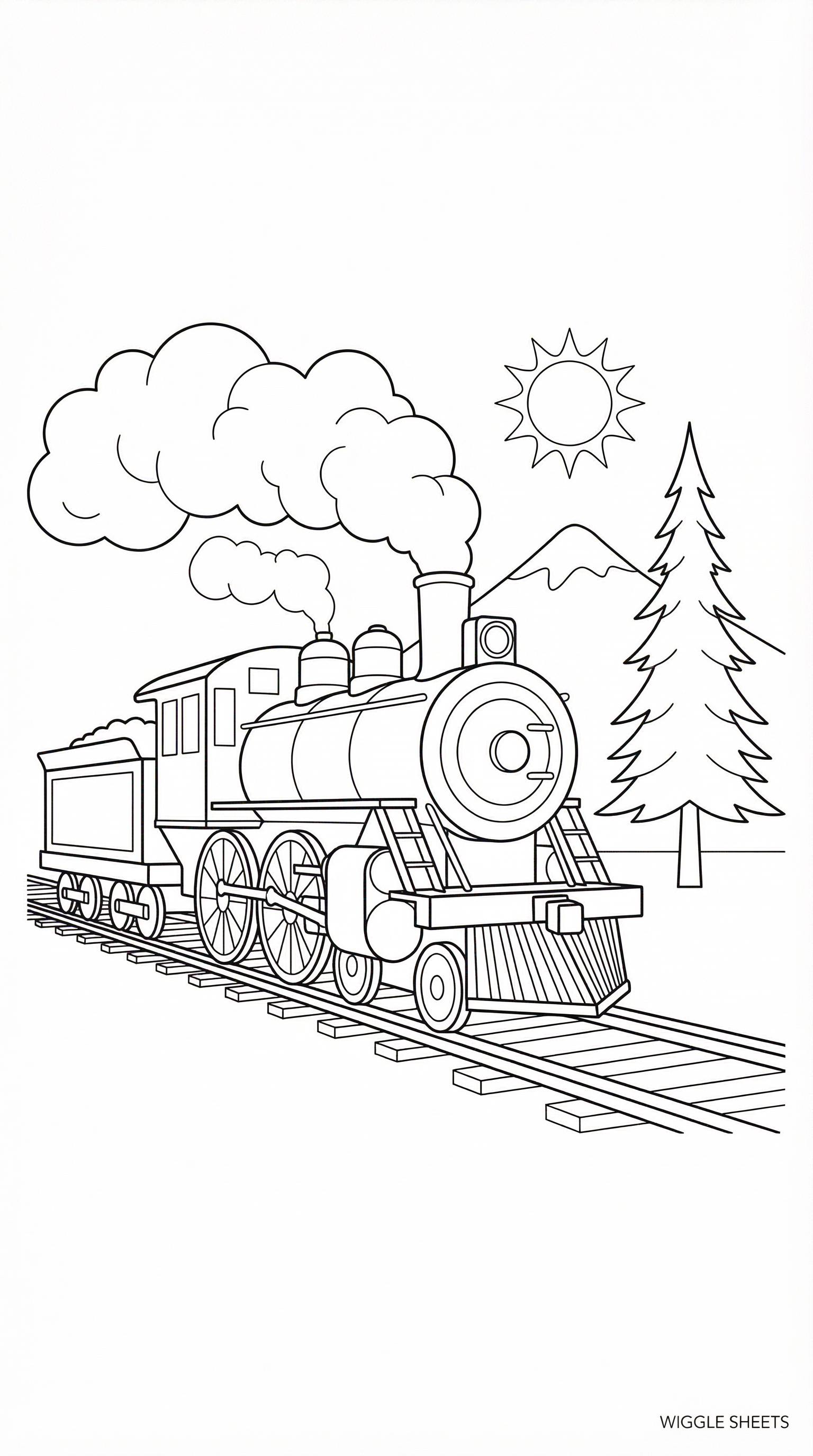 Steam Train Coloring Page